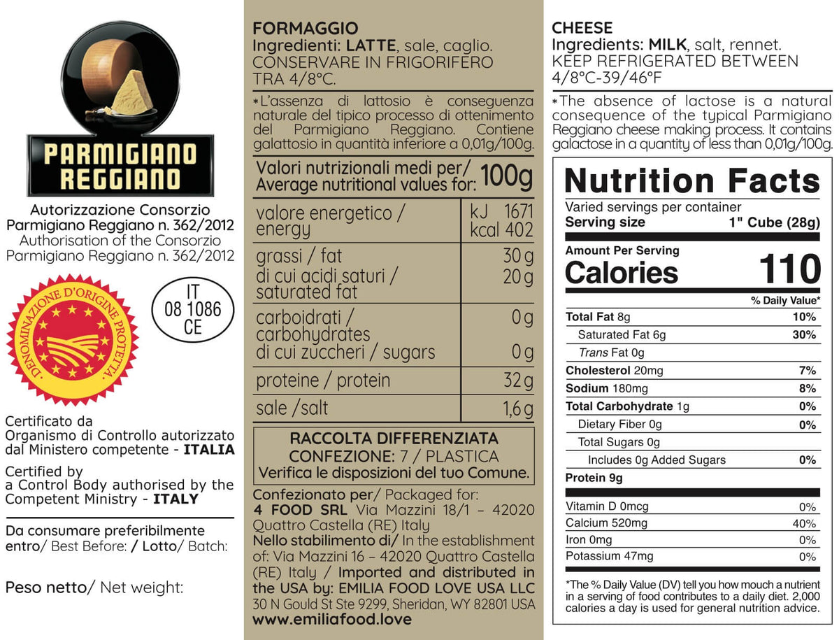Tris Parmigiano Reggiano DOP 18, 24, 36 mesi